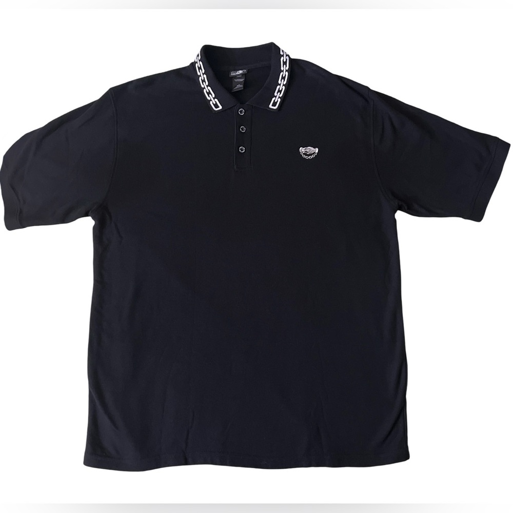 Brand: Lurking Class, Size: XL , Color: Black and White, Tank Chain Polo Shirt